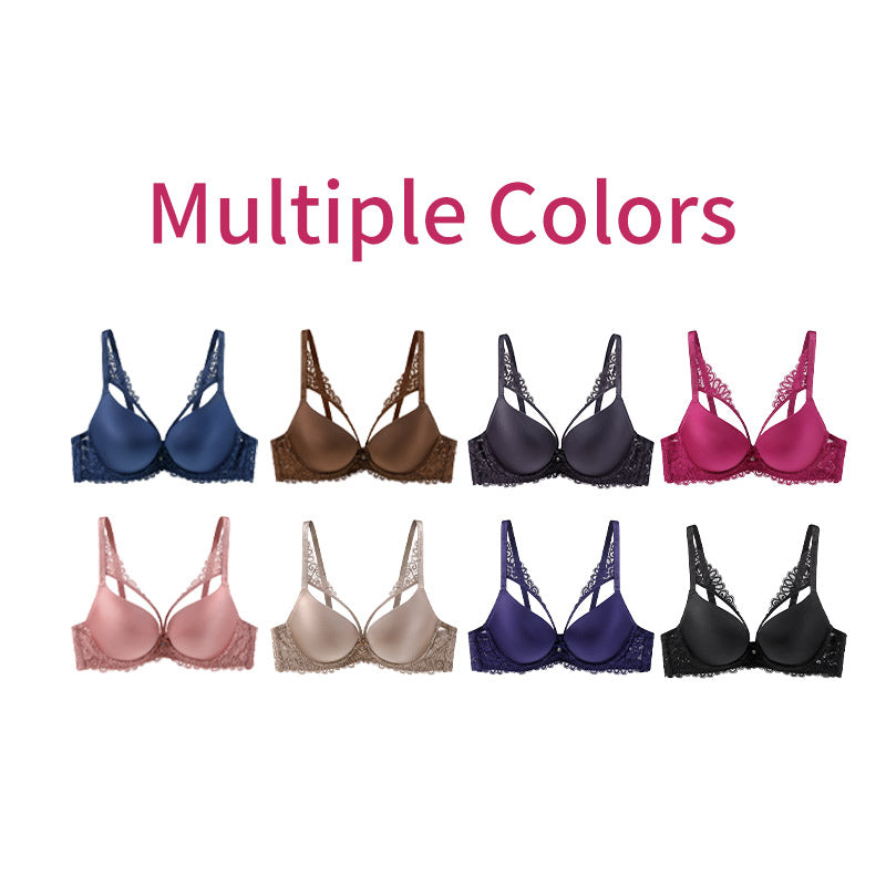 BINNYS Women's Fashion Breast Enhancement Push up Cup Bra Invisible Seamless Underwire with Adjustable Straps Ladies' Gathering